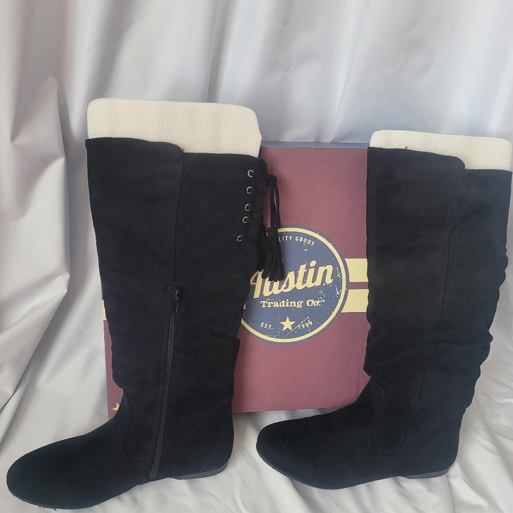 Black suede boots!!
